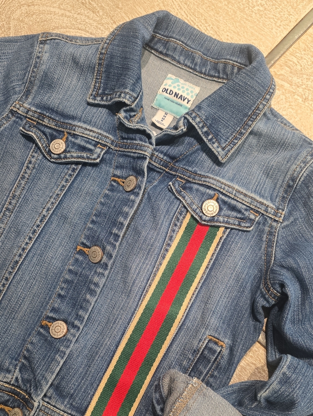 Upcycled Designer Insipered Jean Jacket - Picture 5 of 12